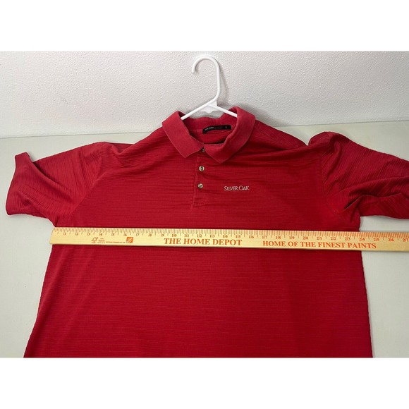 Nike Golf Tiger Woods Collection Polo Shirt Dri Fit Red Striped Mens Size XL - Picture 13 of 16